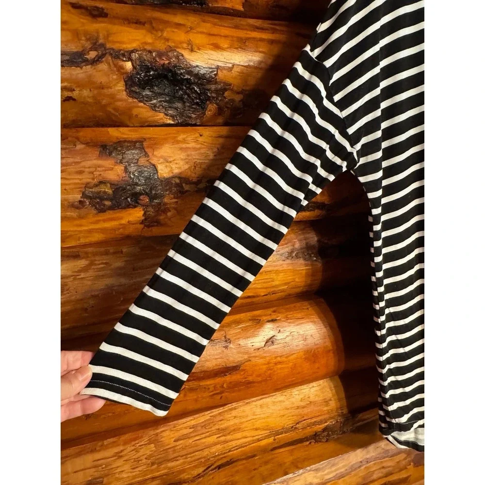 Mud Pie Oversized Black and White Striped Tunic Size‎ M/L